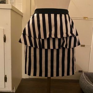 Black and white peplum skirt